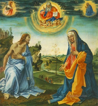 フィリッピーノ・リッピ Painting - キリストとマリアの介入 クリスチャン・フィリッピーノ・リッピ